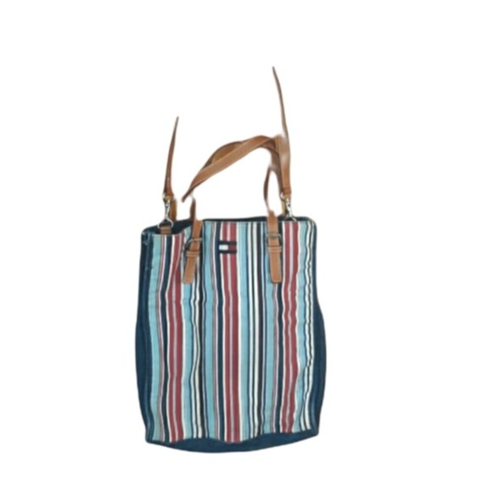 Tommy Hilfiger Jean Cross Body Small Tote BAG stripes 90 denim